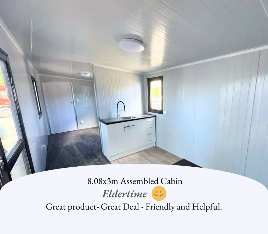Eldertime assembled Sunrise Build cabin